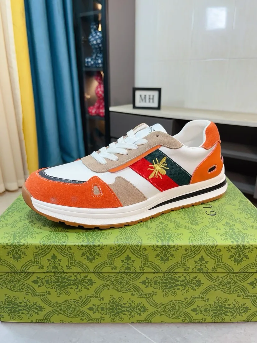 Men's shoes 💰420🌸🌸[GUCCI] Gucci's new spring and summer slip-on loafers with cartoon characters, Fendi F's low-cut trendy men's shoes, 😈The upper is made of Italian 🇮🇹 imported sheep suede with Lafayette embroidered leather, full pigskin lining, original rubber non-slip outsole! The style is high-profile and elegant, and the upper is versatile and fashionable. 🇱🇾🇱🇾A large number of ready-made and reposted pictures will be sold! 38-44,